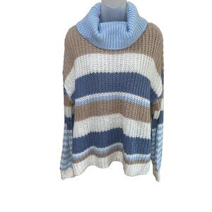 NWT Ultra Flirt Oversized Ladies Stripe Sweater Size Large